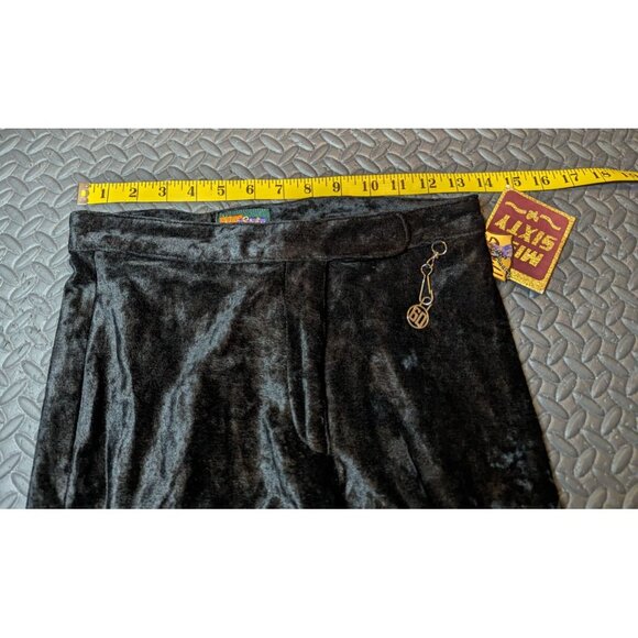 NWT Vintage RARE Classic Miss Sixty Velvet wide leg pant Black Size 29 - Picture 4 of 8